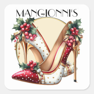 Schoppen op hoge hakken vierkante sticker