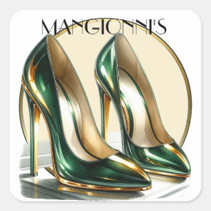 Schoppen op hoge hakken vierkante sticker