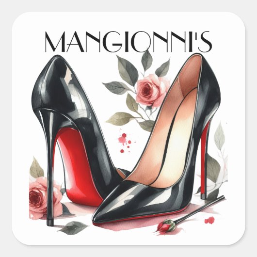 Schoppen op hoge hakken vierkante sticker (Voorkant)