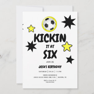 Schoppen op Six 6th Soccer Birthday Party Kaart
