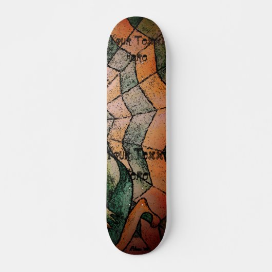 schoppen van de groene chevron cobweb abstracte re persoonlijk skateboard (Voorkant)