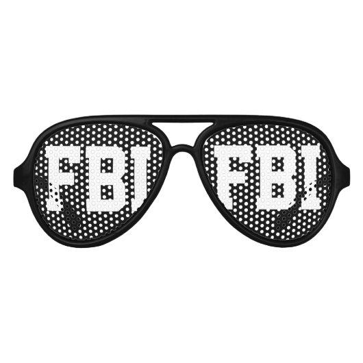 Schoppen van het kostumefeestje van de FBI | Zwart Aviator Zonnebril (Voorkant)