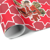 Schoppen van rode kerstfoto's cadeaupapier (Rol Hoek)