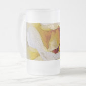 schoppen van wit tot geel matglas bierpul (Voorkant links)
