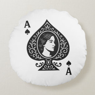 Schoppenaas - Lady Cameo filigraan embleem Rond Kussen