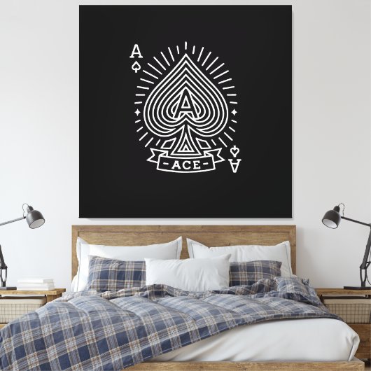 Schoppenaas - Monoline Sunburst Embleem Canvas Afdruk (Insitu (Slaapkamer))