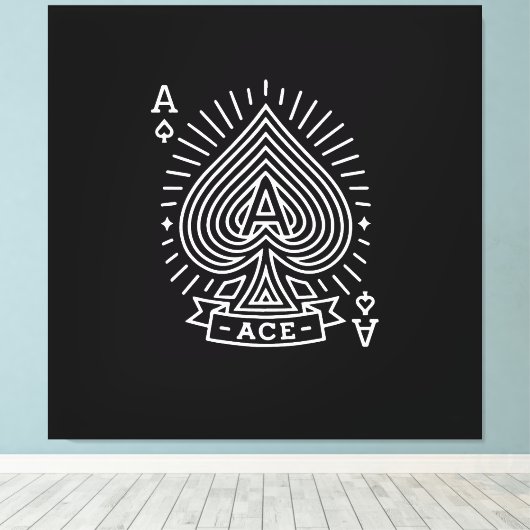 Schoppenaas - Monoline Sunburst Embleem Canvas Afdruk (Insitu (Houten vloer))