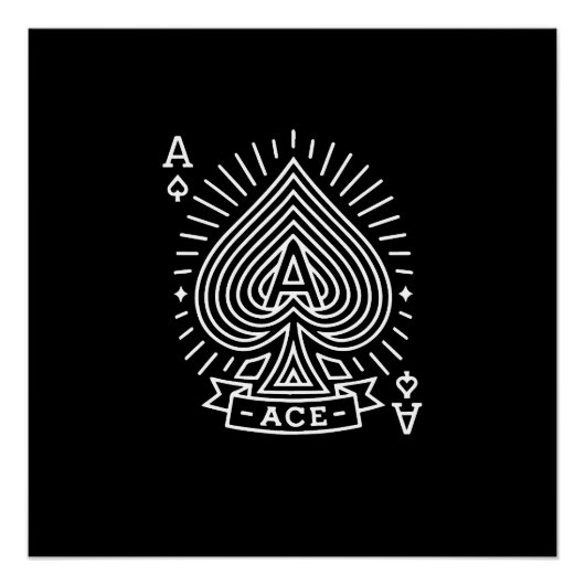 Schoppenaas - Monoline Sunburst Embleem Perfect Poster (Voorkant)