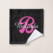 Schoppenaas Patroon Fancy Monogrammed Naam Bad Handdoek (Wasdoekje)