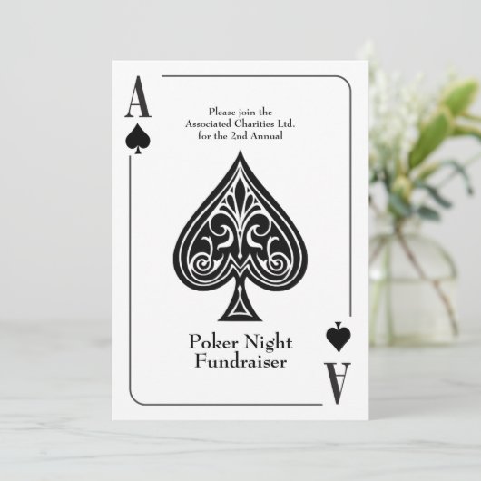 Schoppenaas Speelkaart, Poker, Casino Nacht Kaart (Staand voorkant)