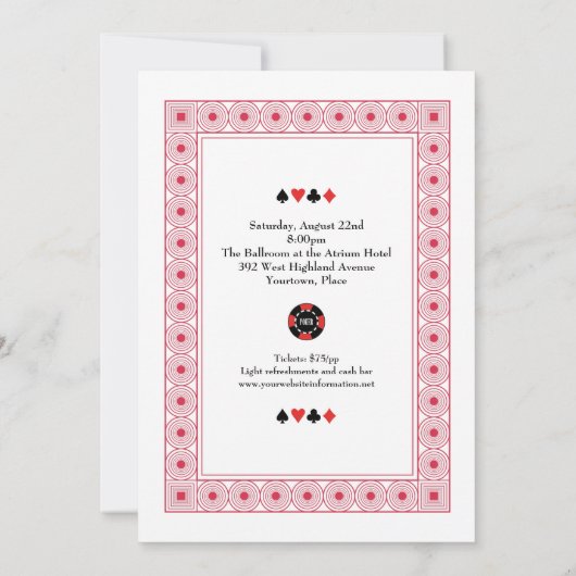 Schoppenaas Speelkaart, Poker, Casino Nacht Kaart (Achterkant)