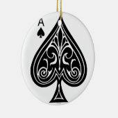 Schoppendoek, speelkaart, poker, zwartjack keramisch ornament (Rechts)
