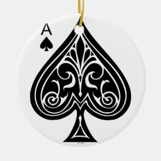 Schoppendoek, speelkaart, poker, zwartjack keramisch ornament