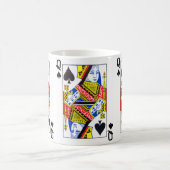 Schoppenkoningin die Kaart speelt Koffiemok (Center)