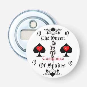 Schoppenkoningin Tarot Kaart Thunder_Cove Button Flesopener