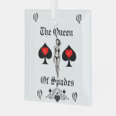 Schoppenkoningin Tarot Kaart Thunder_Cove Glas Ornament (Voorkant links)