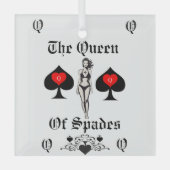 Schoppenkoningin Tarot Kaart Thunder_Cove Glas Ornament (Voorkant)