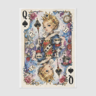 Schoppenkoningin Wonderland Decoupage Tissuepapier