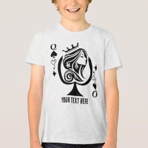 Schoppenvrouw speelkaartsymbool met elegante Tri-Blend shirt