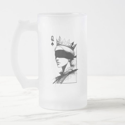 Schoppenvrouw (Stijl 1) Fijne Kunsttekening Matglas Bierpul (Links)