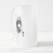 Schoppenvrouw (Stijl 3) Fijne Kunst Tekening Matglas Bierpul (Voorkant links)