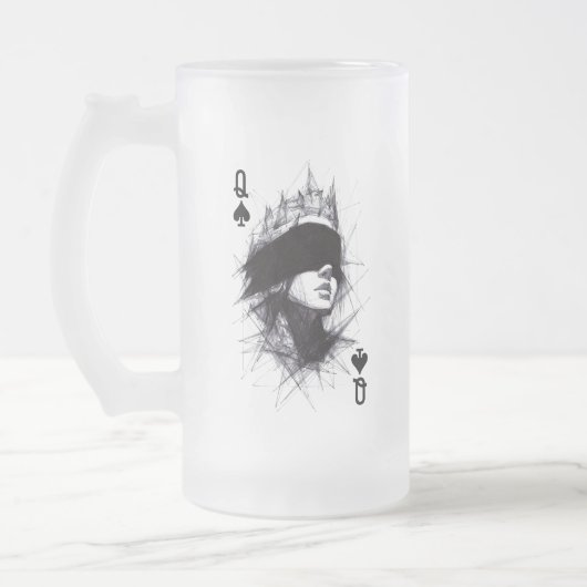 Schoppenvrouw (Stijl 3) Fijne Kunst Tekening Matglas Bierpul (Links)