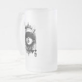 Schoppenvrouw (Stijl 4) Fijne Kunsttekening Matglas Bierpul (Voorkant links)