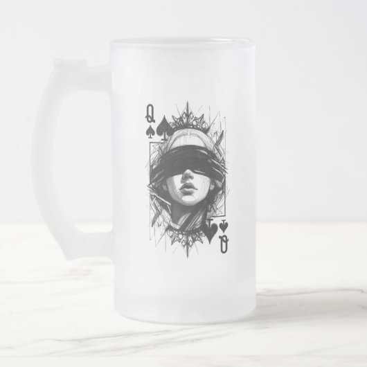 Schoppenvrouw (Stijl 4) Fijne Kunsttekening Matglas Bierpul (Links)