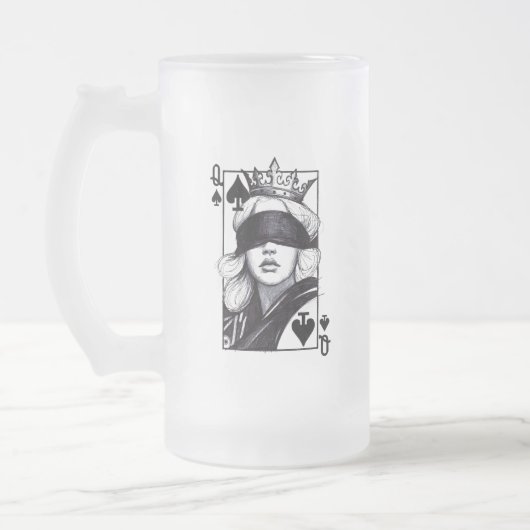 Schoppenvrouw (Stijl 7) Fijne Kunsttekening Matglas Bierpul (Links)