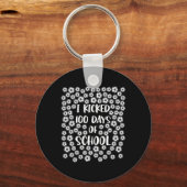 Schopte 100 dagen van School Soccer Player Student Sleutelhanger (Voorkant)
