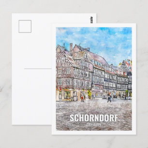 Schorndorf Duitsland Beroemde Reisplaats Waterverf Briefkaart