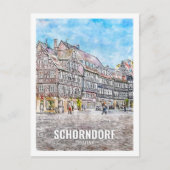 Schorndorf Duitsland Beroemde Reisplaats Waterverf Briefkaart (Voorkant)