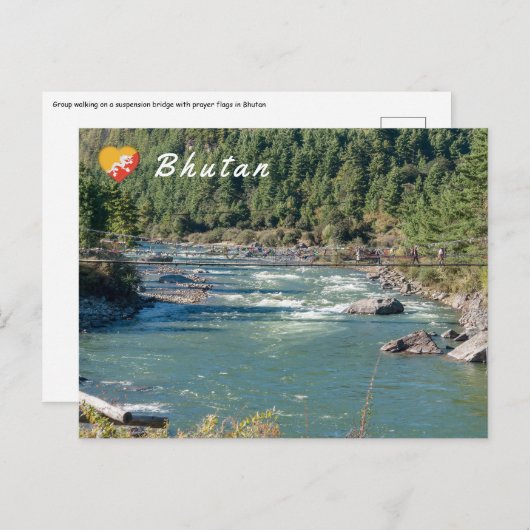 Schorpenbrug over een rivier in Bhutan Briefkaart (Voorkant / Achterkant)