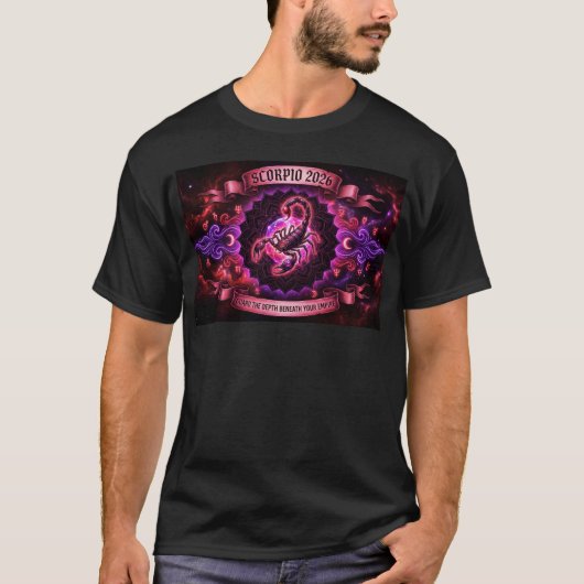 Schorpioen 2026 Zodiacale Phoenix Mandala – Transf T-shirt (Voorkant)