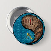 Schorpioen & Aard Draak Ronde Button 7,6 Cm (Voorkant /achterkant)