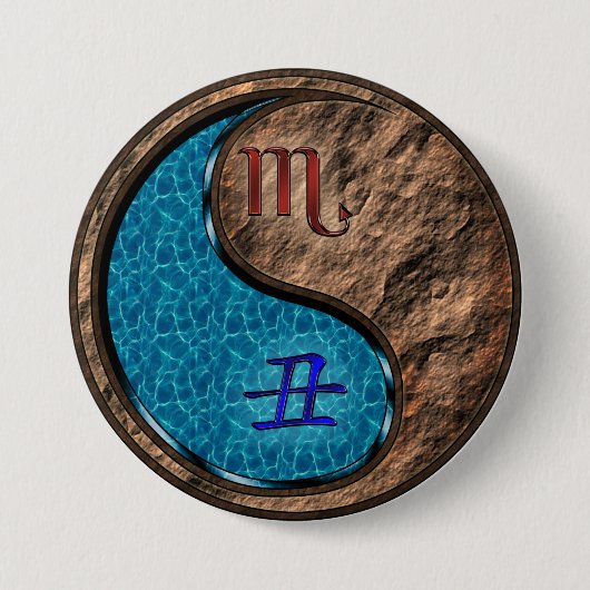 Schorpioen & Aard Os Ronde Button 7,6 Cm (Voorkant)