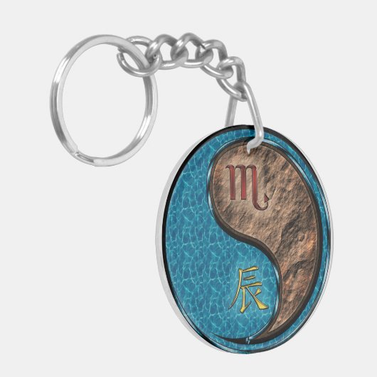 Schorpioen & Aarde Draak Sleutelhanger (Voorkant Links)