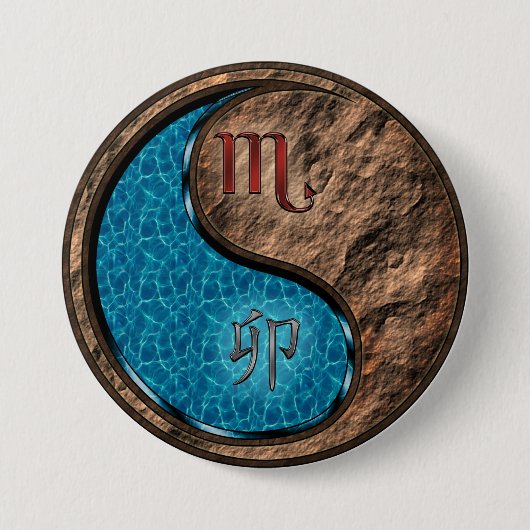 Schorpioen & Aardese Hase Ronde Button 7,6 Cm (Voorkant)