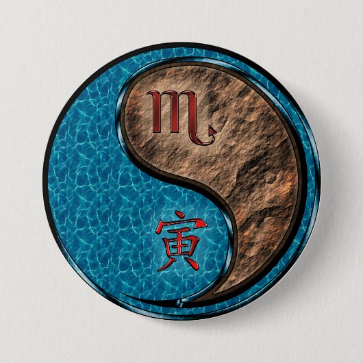 Schorpioen & Aardetijger Ronde Button 7,6 Cm (Voorkant)