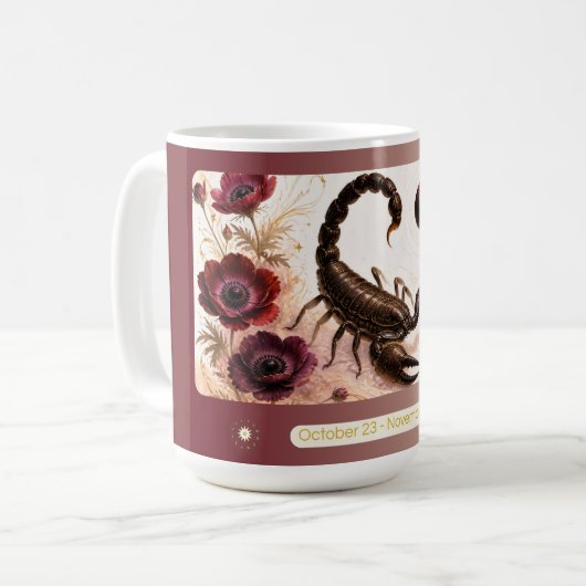Schorpioen Anemoon Art Nouveau Mok (Voorkant links)
