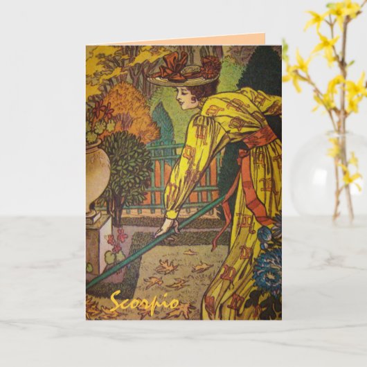 "Schorpioen" Astrologie Sterrenbeeld Kaart (Gele Bloem)