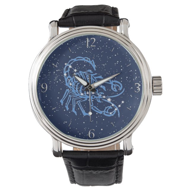 Schorpioen Astrologisch teken en Constellatie Horloge (Voorkant)