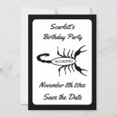 Schorpioen Black Schorpioen Sterrenbeeld Save the  Magnetische Uitnodiging (Voorkant)