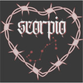 Schorpioen Constellation Gothic Barbed Wire Design Sticker (Voorkant)