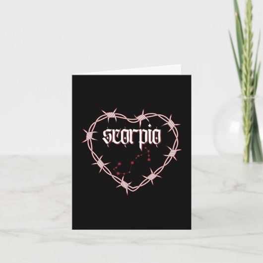 Schorpioen Constellation Gothic Dark Edgy Verjaard Kaart (Voorkant)