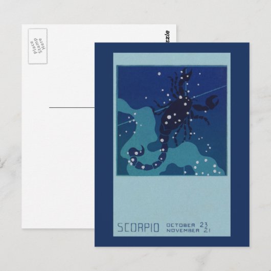 Schorpioen Constellation, Zodiac Astrologie Briefkaart (Voorkant / Achterkant)