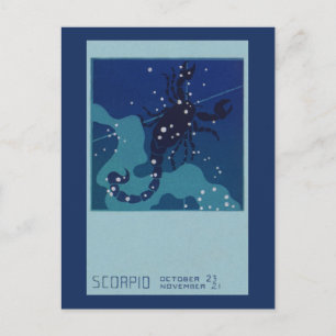 Schorpioen Constellation,  Zodiac Astrologie Briefkaart