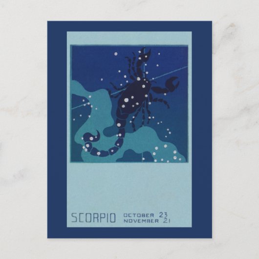 Schorpioen Constellation,  Zodiac Astrologie Briefkaart (Voorkant)
