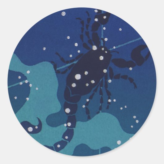 Schorpioen Constellation, Zodiac Astrologie Ronde Sticker (Voorkant)