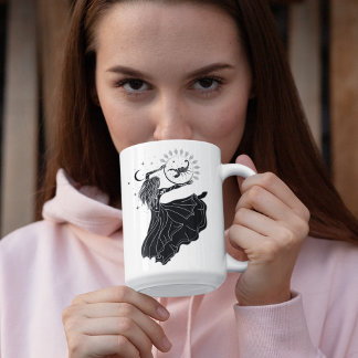 Schorpioen Dansend Meisje 15oz Zwarte Rand Mok